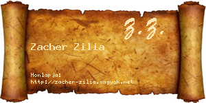 Zacher Zilia névjegykártya